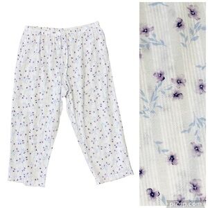 CHARTER CLUB Cropped Cotton Floral Pajama Pants